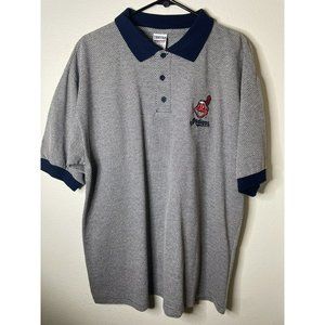 True Fan Sportswear Cleveland Indians Polo Shirt Men’s Large Cotton Golf Chief